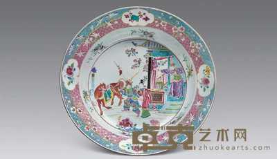 清雍正 粉彩人物盘 口径39cm；底径22.5cm